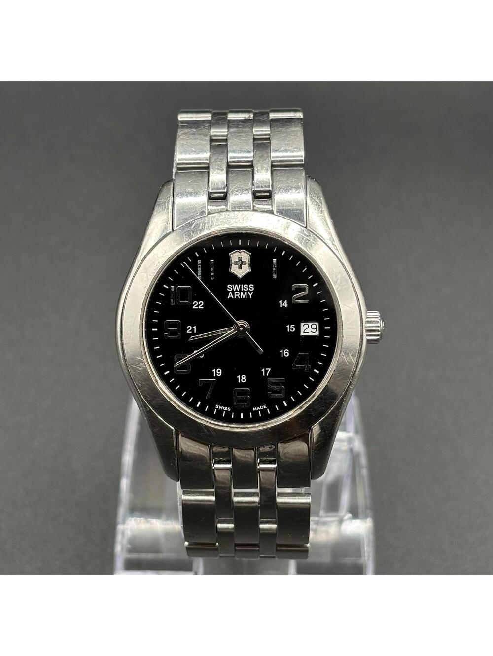 Victorinox Swiss Army Alliance 24657 Silver-Tone Black Dial Sapphire Watch 38mm